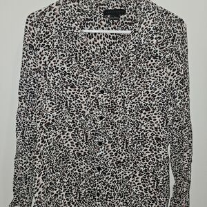 Sanctuary Leopard Print Button Down Shirt in Black, White & Brown
